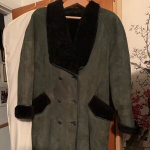 Vintage Full length suede & shearling coat